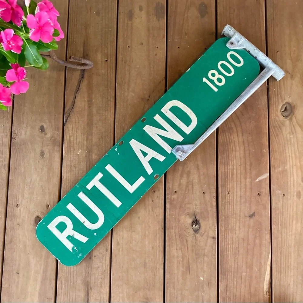 Retired Street Sign 1800 Block Rutland Vintage Decor - Picture 2 of 15